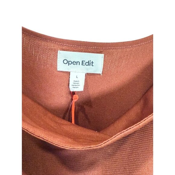 NWT Y2K Asymmetrical Ruffle Hem Rust Slip Dress By‎ Open Edit  Size L balletcore - Picture 6 of 9